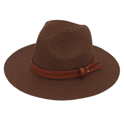 Breathable Straw Panama Sun Hat Brown Hats