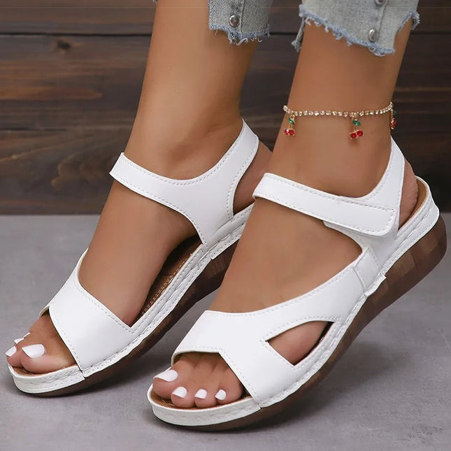 Eva™ - Elegant Summer Wedge Sandals White Sandals