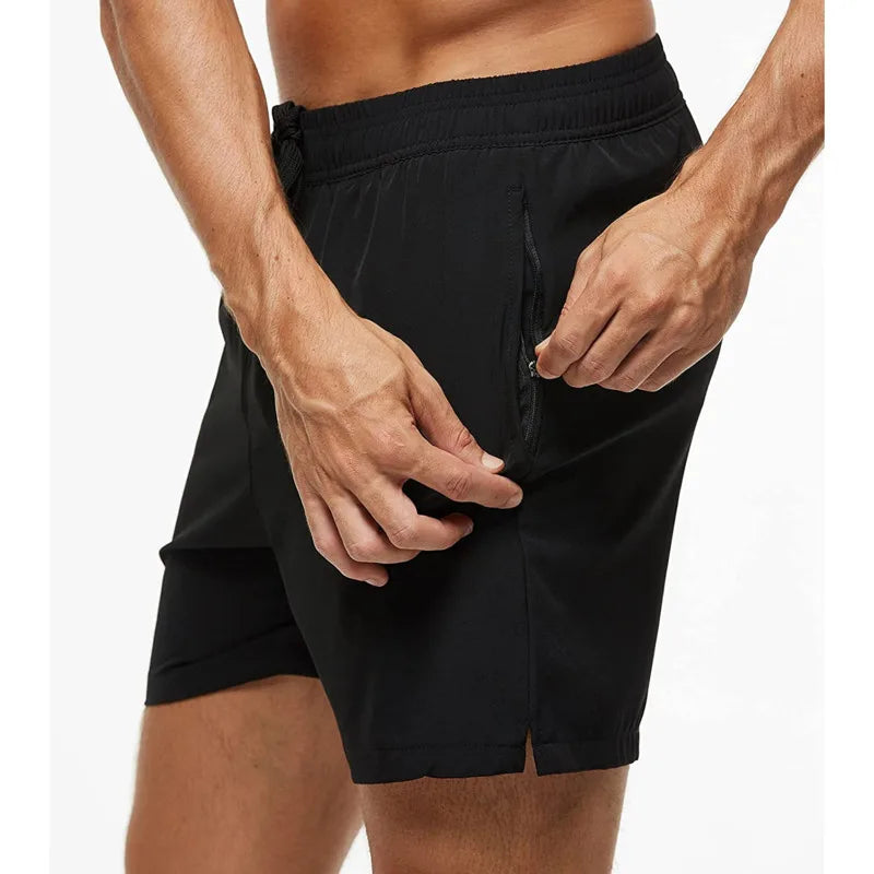 Men's Quick-Dry Swim Trunks with Zipper Pockets Shorts