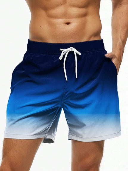 Men's Gradient Color Block Swim Trunks DKMAX259681 Shorts
