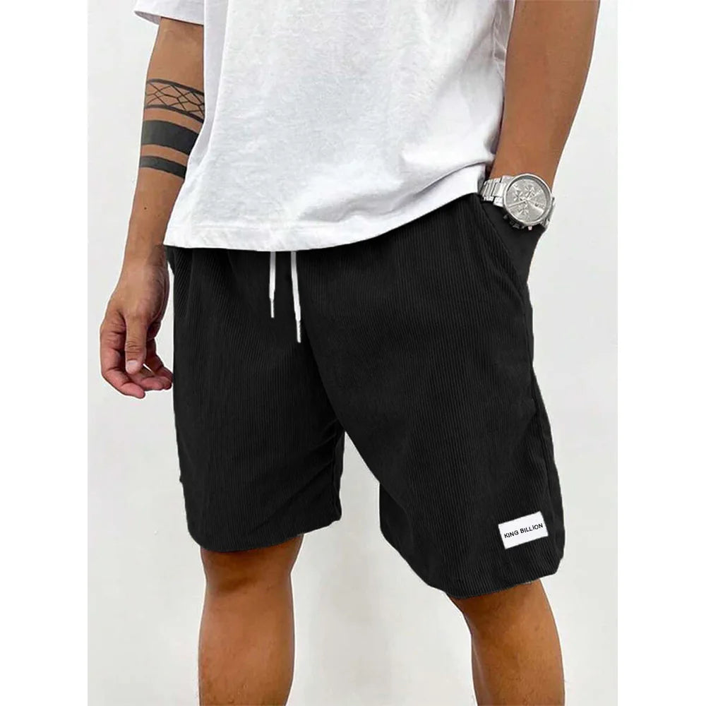 Men’s Velvet Drawstring Shorts Black Shorts