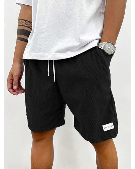 Men’s Velvet Drawstring Shorts Black Shorts