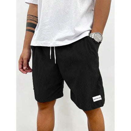 Men’s Velvet Drawstring Shorts Black Shorts