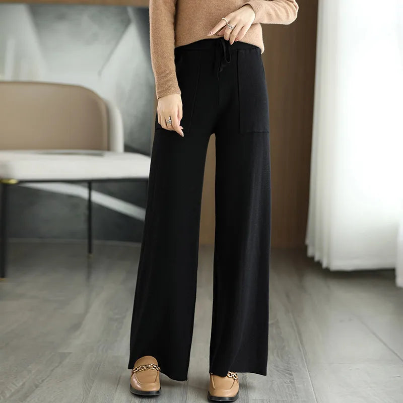 Merino Luxe Lounge Pants – Cozy Comfort Black Women Pants