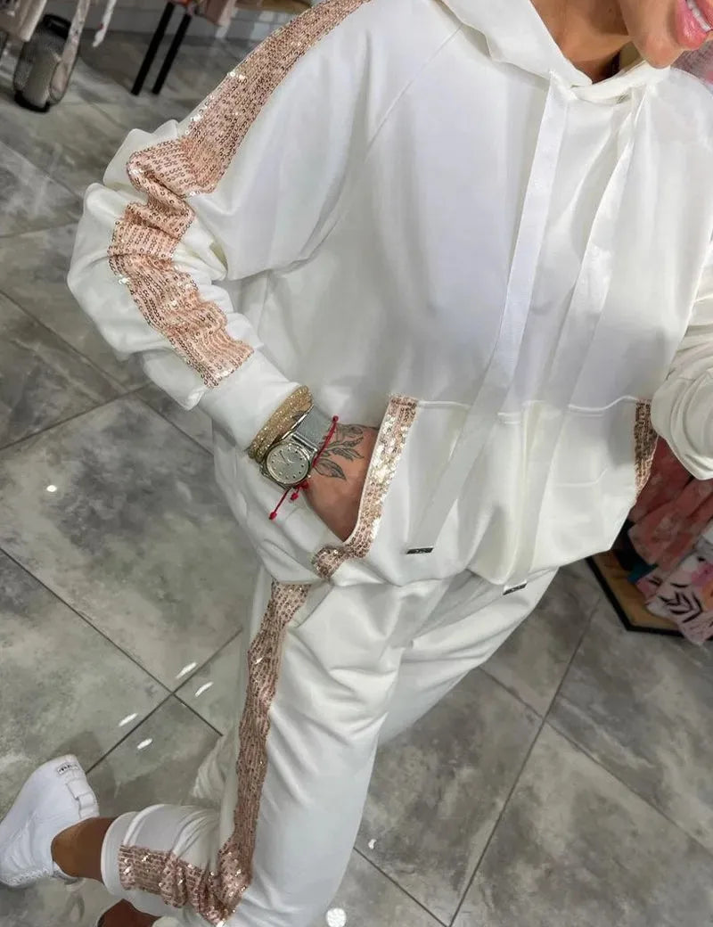 Yas™ | Everyday Essential Hoodie & Pants Duo White Two piece set