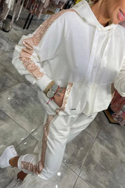 Yas™ | Everyday Essential Hoodie & Pants Duo White Two piece set