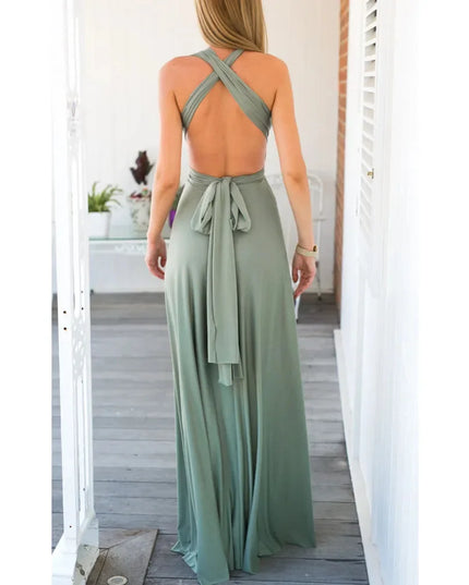 Multiway Wrap Convertible Red Maxi Dress Dresses