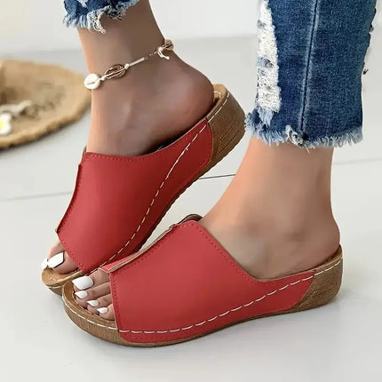 Verena™ | Lightweight Travel Slip-on Sandals Red Shoes & Sandals