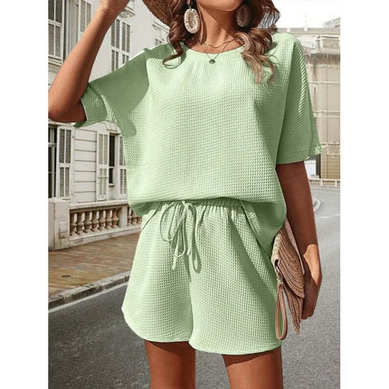 Evanna™ | Soft Textured Knit Matching Set Light Green-5 Two piece set