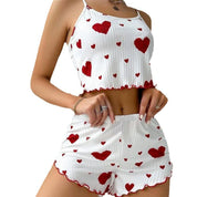 Women’s Love-Print Pajama Set red Women's Tops