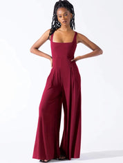 Women's High‑Waist Wide‑Leg Sleeveless Jumpsuit Jumpsuit