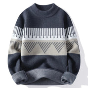 Patchwork Fashionable Knitted Sweater Grey sweater
