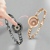 Sun and Moon totwoo Love Bracelets,Long Distance Relationship touch Light up & Vibrate Bracelets for Couples, Gifts Figaro Black Gold Jewellery