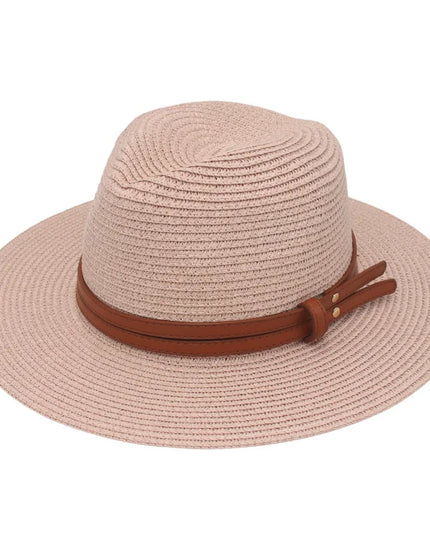 Breathable Straw Panama Sun Hat Meat pink Hats