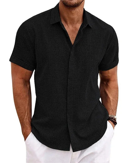 Men’s Luca Summer Linen Shirt Black Shirts