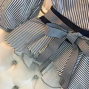 Bow-Tie Denim Two-Piece Set Outfit Sets