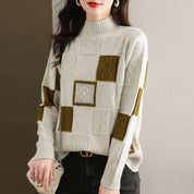 Cozy Mélange Knit Sweater – Chic Patchwork Blend Sweaters