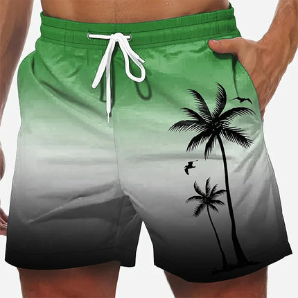 Men's 3D Coconut Tree Print Beach Shorts DK2024WF1547 Shorts