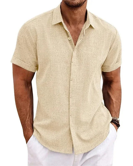 Men’s Luca Summer Linen Shirt Khaki Shirts