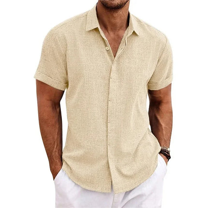 Men’s Luca Summer Linen Shirt Khaki Shirts