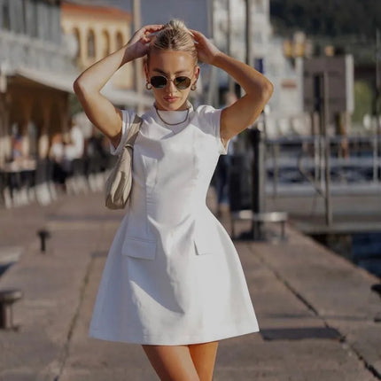 Maisie™ | Classic Chic Mini Dress White Dresses