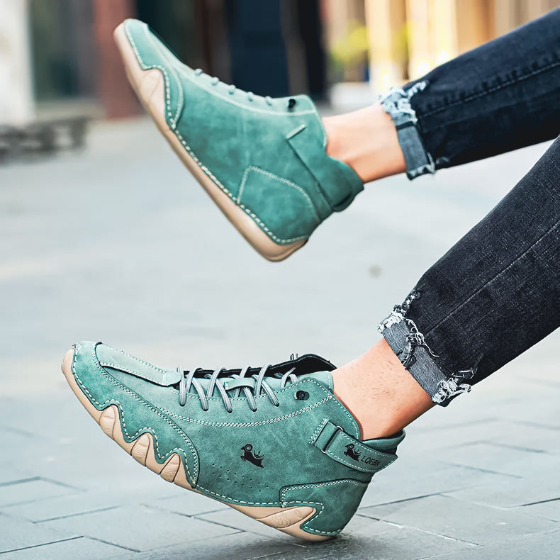 "Florence" Genuine Leather Italian Shoes Green Shoes
