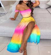 Boho Chic Ensemble Two Piece Set Rainbow Colour