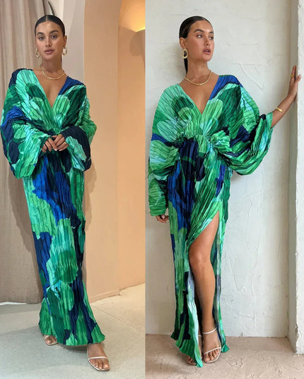 Elegant Pleated Dress – Chic Midi with Refined Pleats Dresses
