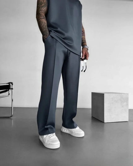 Two‑Piece Bamboo Lounge Set Grey Men Set