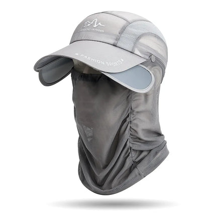 360° Portable Fishing Sun Hat Gray Hats
