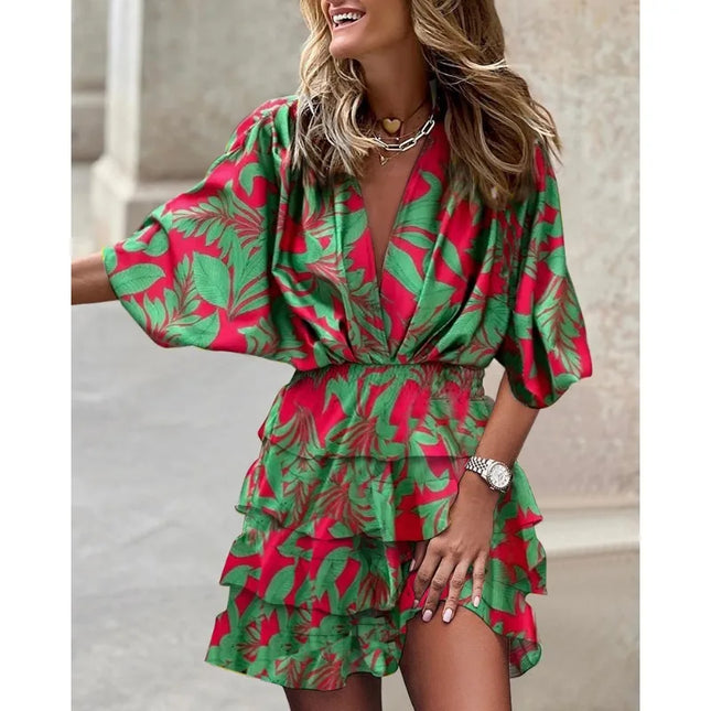 Dahlia™ | Mid Sleeved Summer Dress Green Dresses