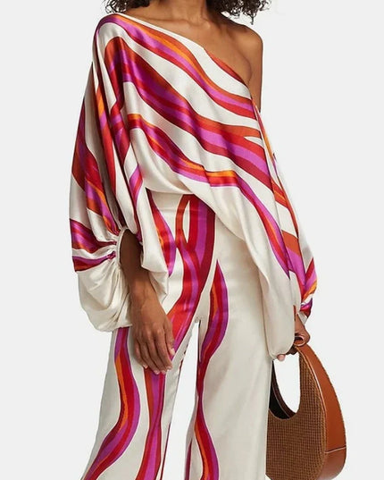 Lilie | Colorful two-piece set Red white Two Pieces Sets