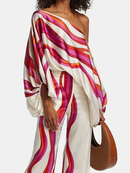 Lilie | Colorful two-piece set Red white Two Pieces Sets