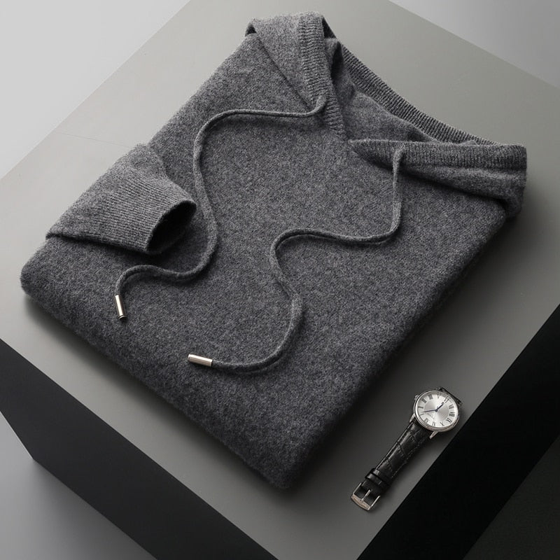 Premium Merino Wool Hoodie Charcoal Merino Wool Hoodie