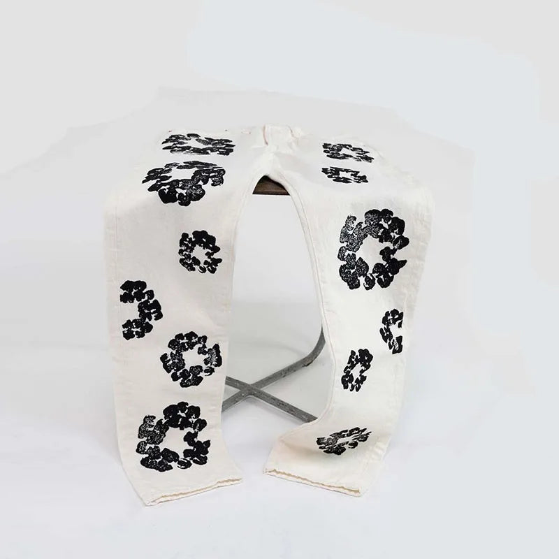 Retro Denim Tears Couples Outfit - Matching Jacket and Pants Set White trousers Jacket