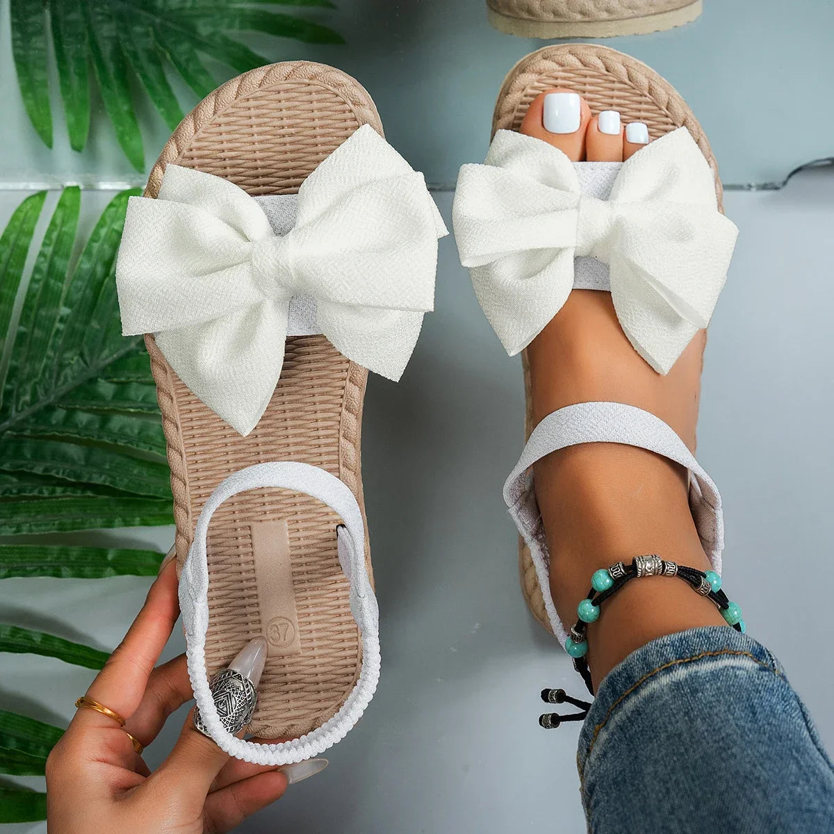 Lina™ - Bow Tie Flat Sandals Sandals
