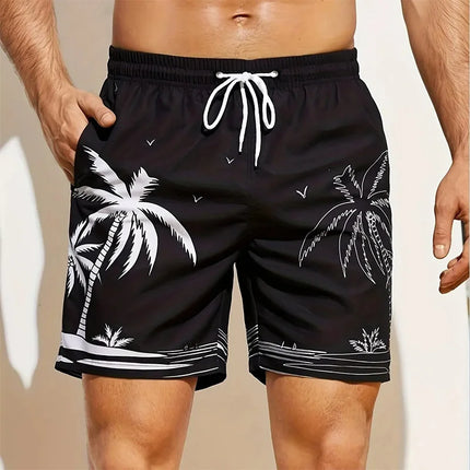 Men's 3D Coconut Tree Print Beach Shorts DK2024WF1539 Shorts