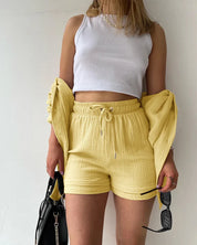 Carmen™ | Casual Cotton Set for Women Light yellow