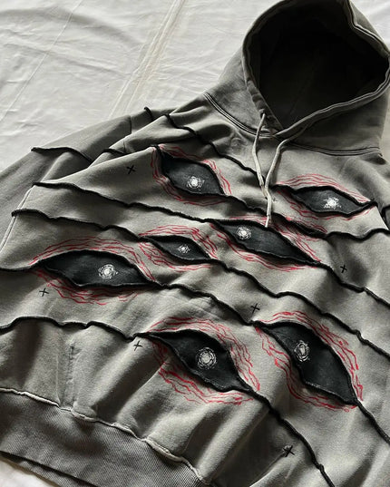 Harajuku Retro Patchwork Hoodie XXL Hoodie