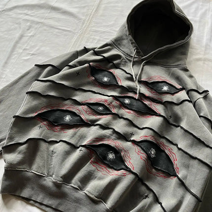Harajuku Retro Patchwork Hoodie XXL Hoodie