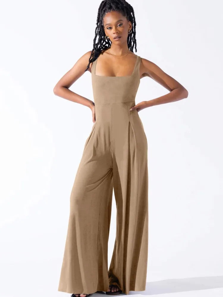 Women's High‑Waist Wide‑Leg Sleeveless Jumpsuit Jumpsuit