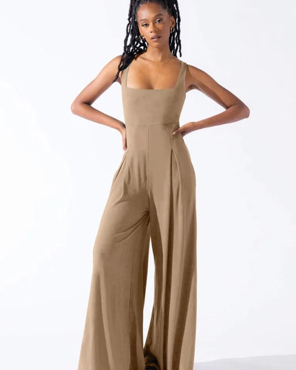 Women's High‑Waist Wide‑Leg Sleeveless Jumpsuit Jumpsuit