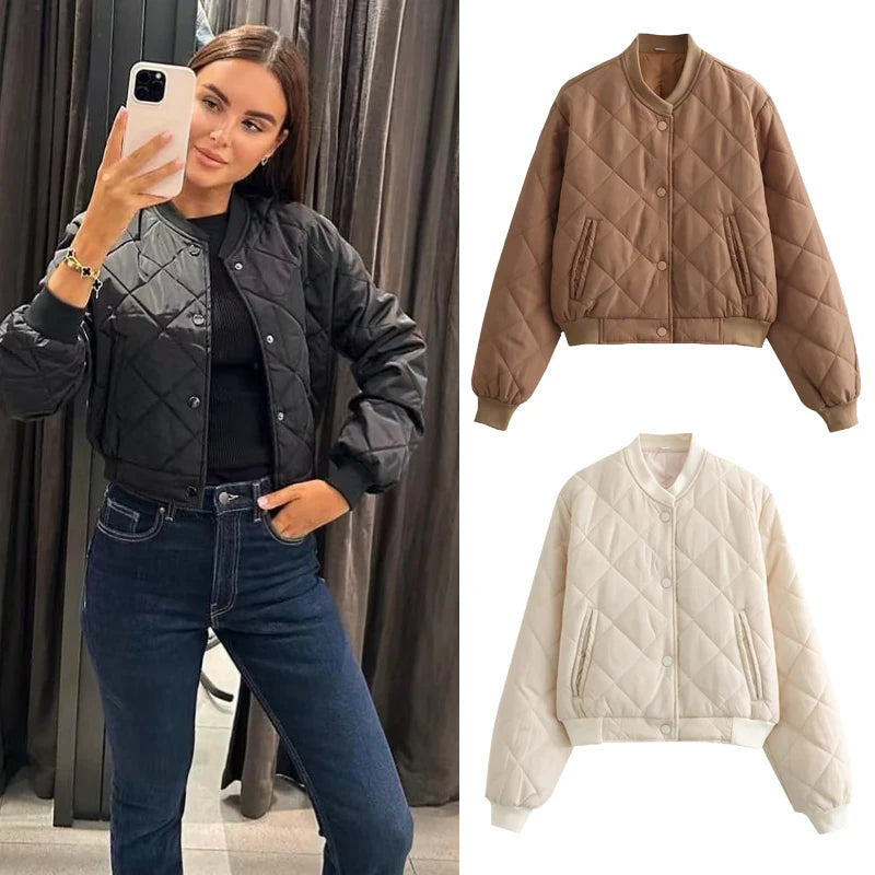 Women's Quilted Bomber Jacket Jacket