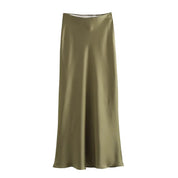 Juliet | Silk Skirt Army green