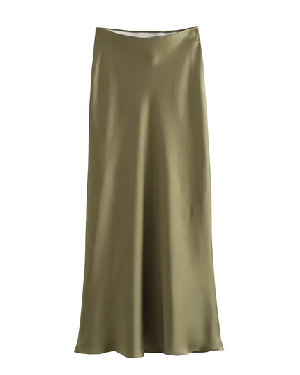 Juliet™ | Silk Skirt Army green