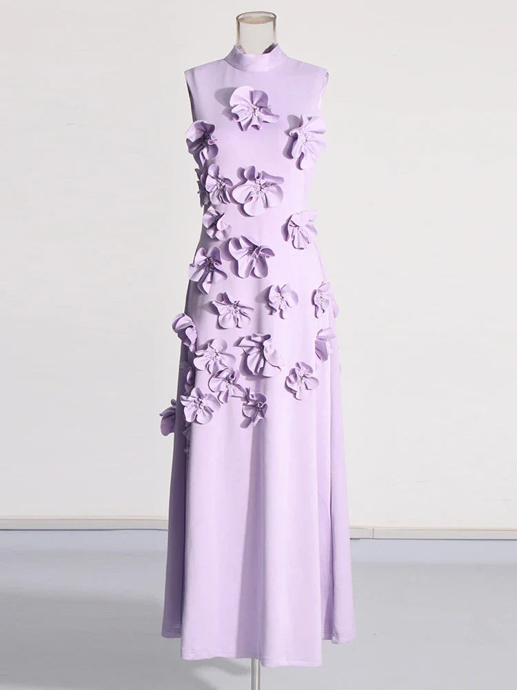 Mariana™ | Posture-Improving Flower Embossed Dress Purple Dress