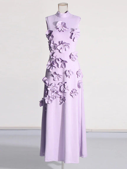 Mariana™ | Posture-Improving Flower Embossed Dress Purple Dress