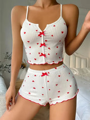 Women’s Love-Print Pajama Set Women's Tops