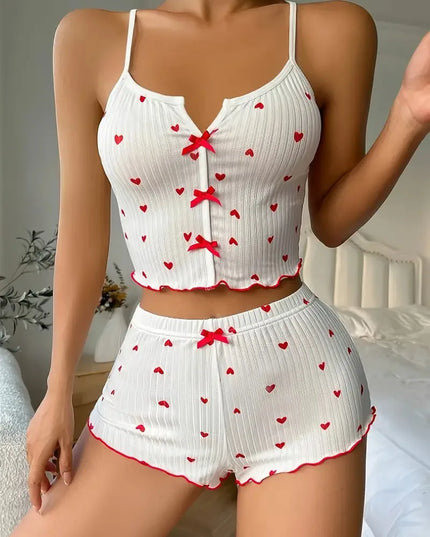 Women’s Love-Print Pajama Set Women's Tops