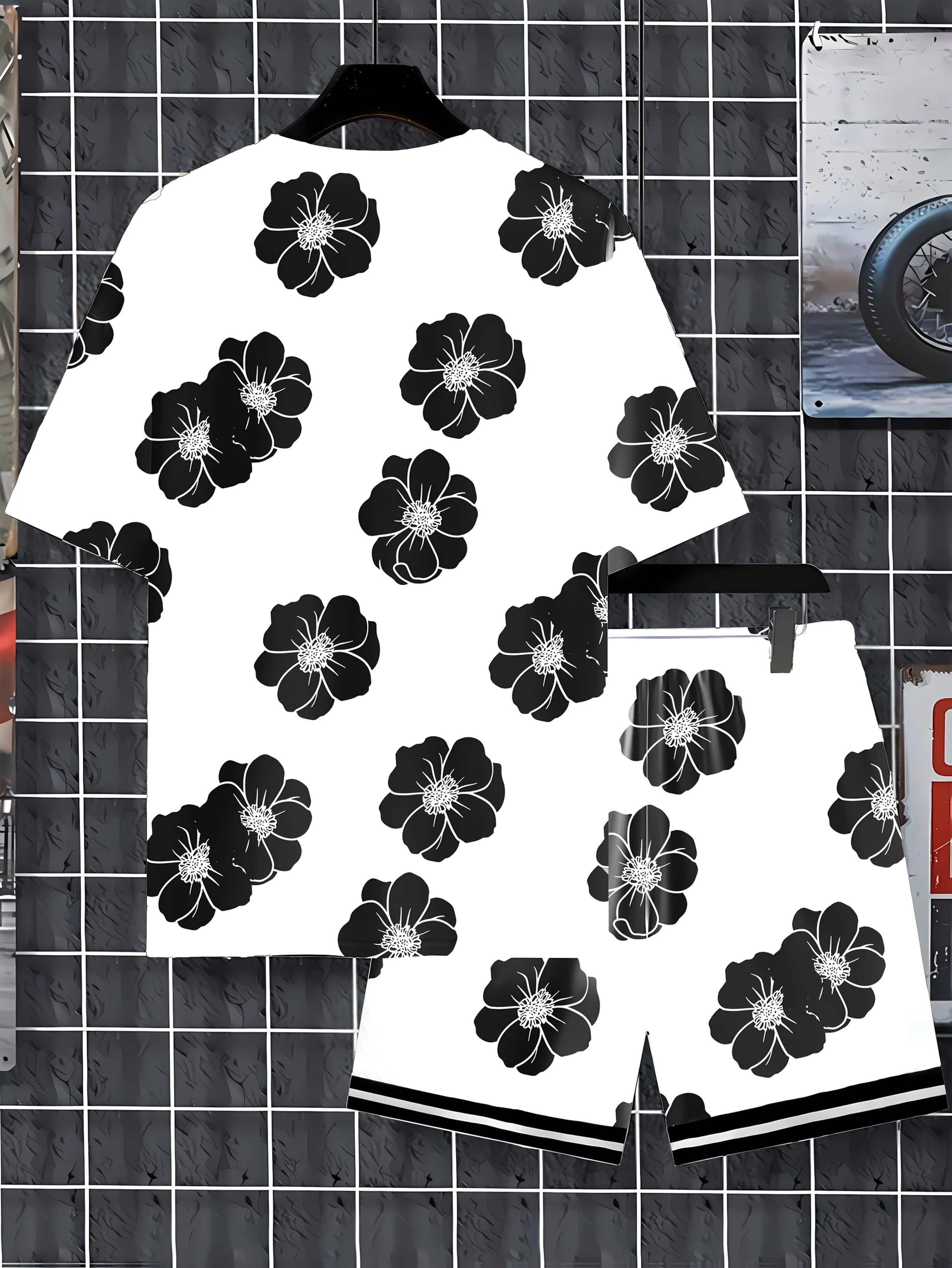 2025 Men's 3D Print Casual Suit Outfit Sets Two Piece Outfits